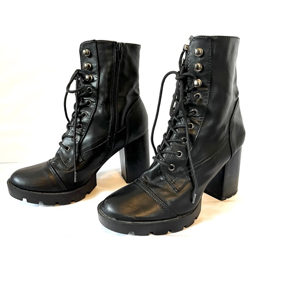 HOST PICK Charlotte Russe Chunky Heel Boots in Black - Picture 2 of 11